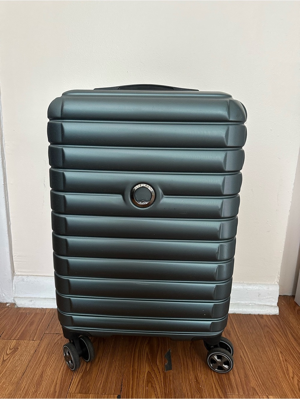 Delsey Paris Hardshell Carry-On Spinner Luggage in Dark Teal